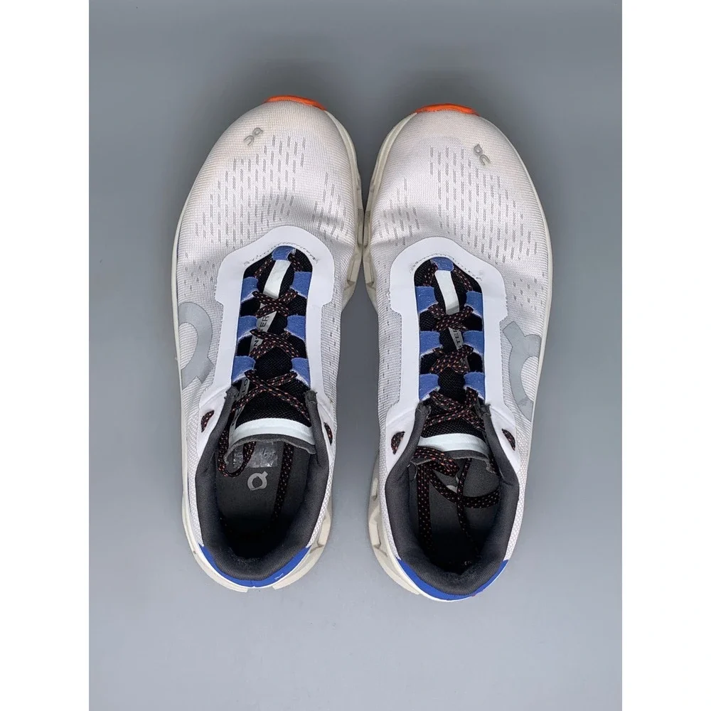 On Cloudmonster White Blue Running Shoes Women's Sz 9.5
